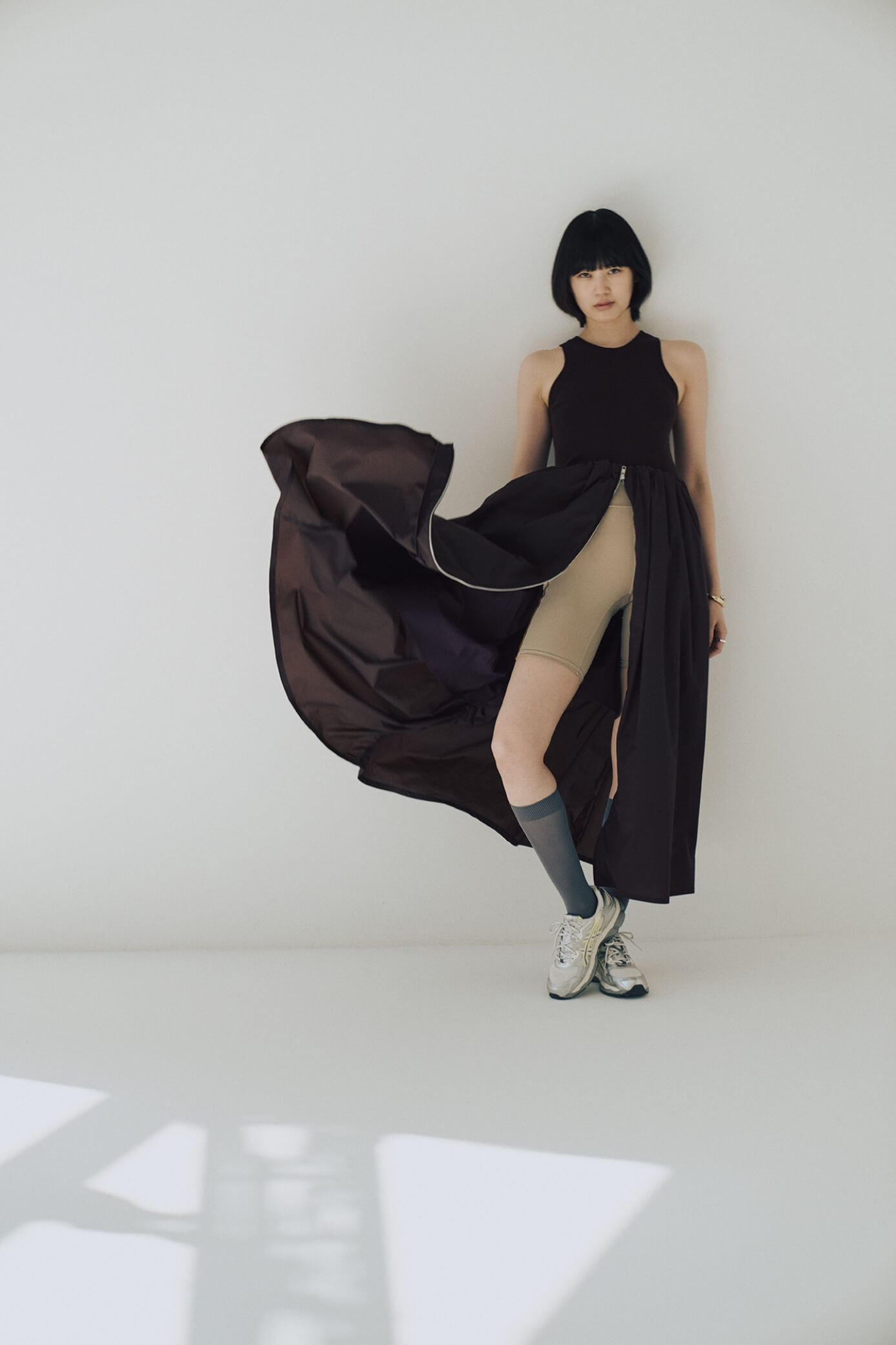 Dress, Leggings, Rings, Bangle, Socks, Shoes (ASICS for emmi)