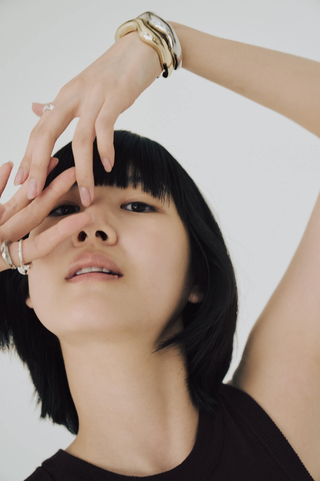 Dress, Leggings, Rings, Bangle, Socks, Shoes (ASICS for emmi)