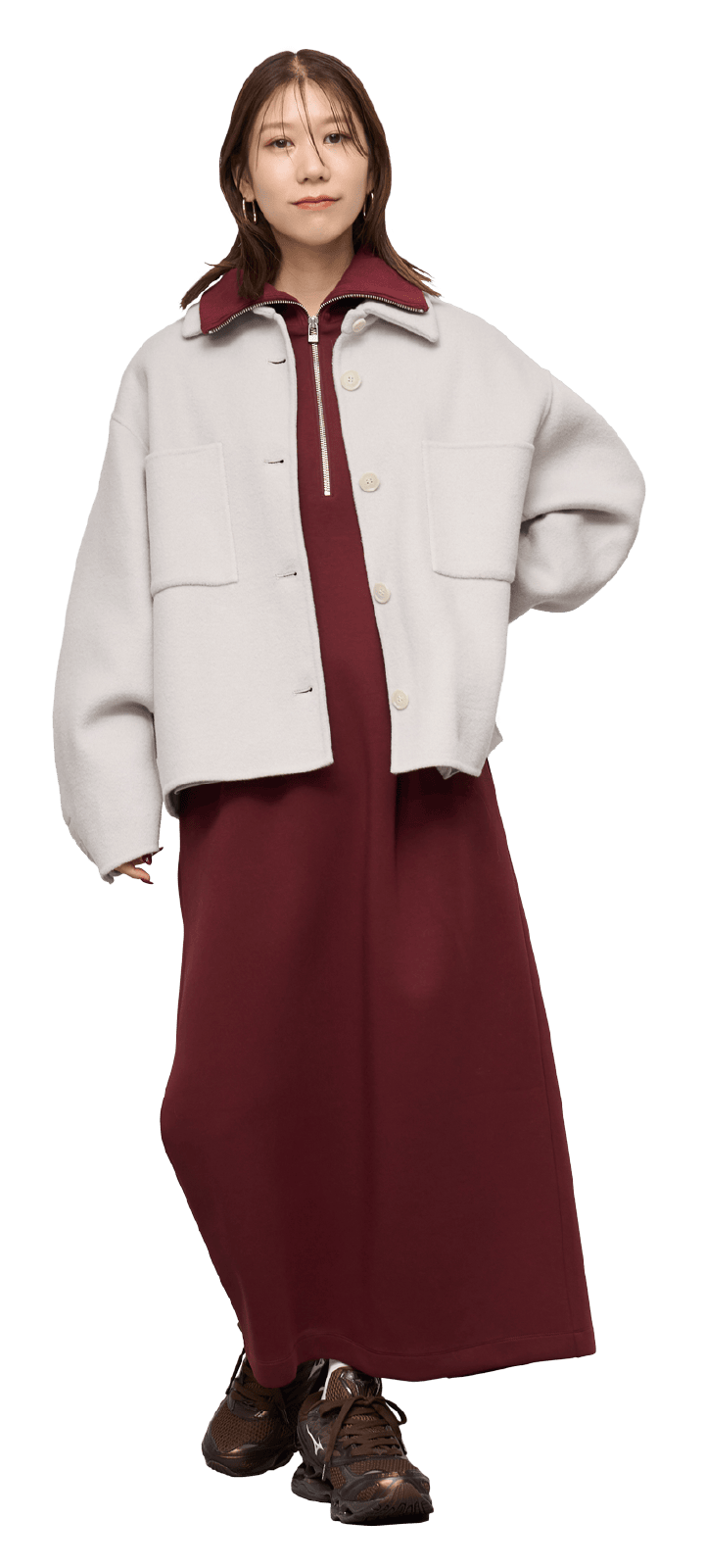 ベージュのロイヤルジーロン・CPOジャケットのコーディネート例