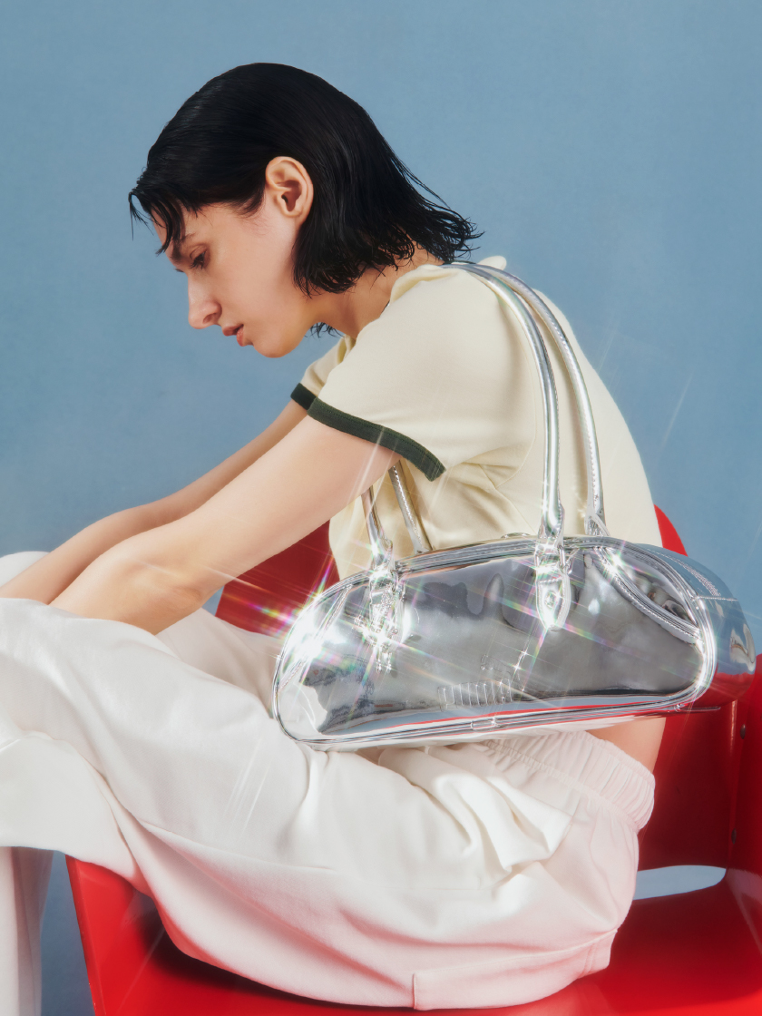 WIDE BOSTON METALLIC BAG