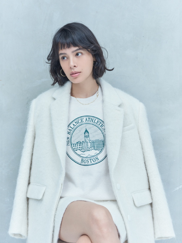 【New Balance for emmi】 Athletics フレンチテリーオーバーサイズ Crestクルー