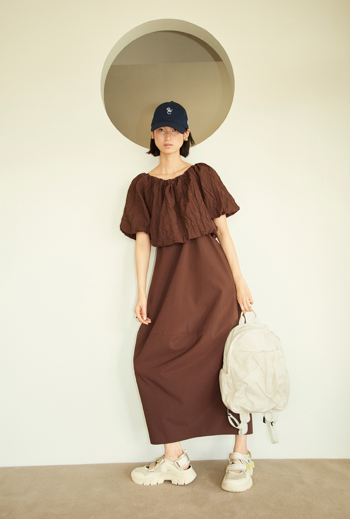 emmi タグ付き新品　ブラウン emmi（エミ）の「【emmi atelier】リサイクルウーリングツイードセット