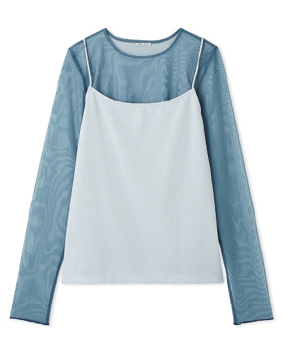 シアーカットソー×キャミSET