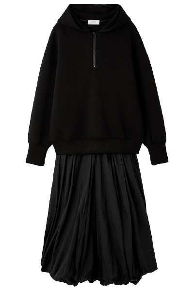 黒のダンボールフーディ×スカートセット