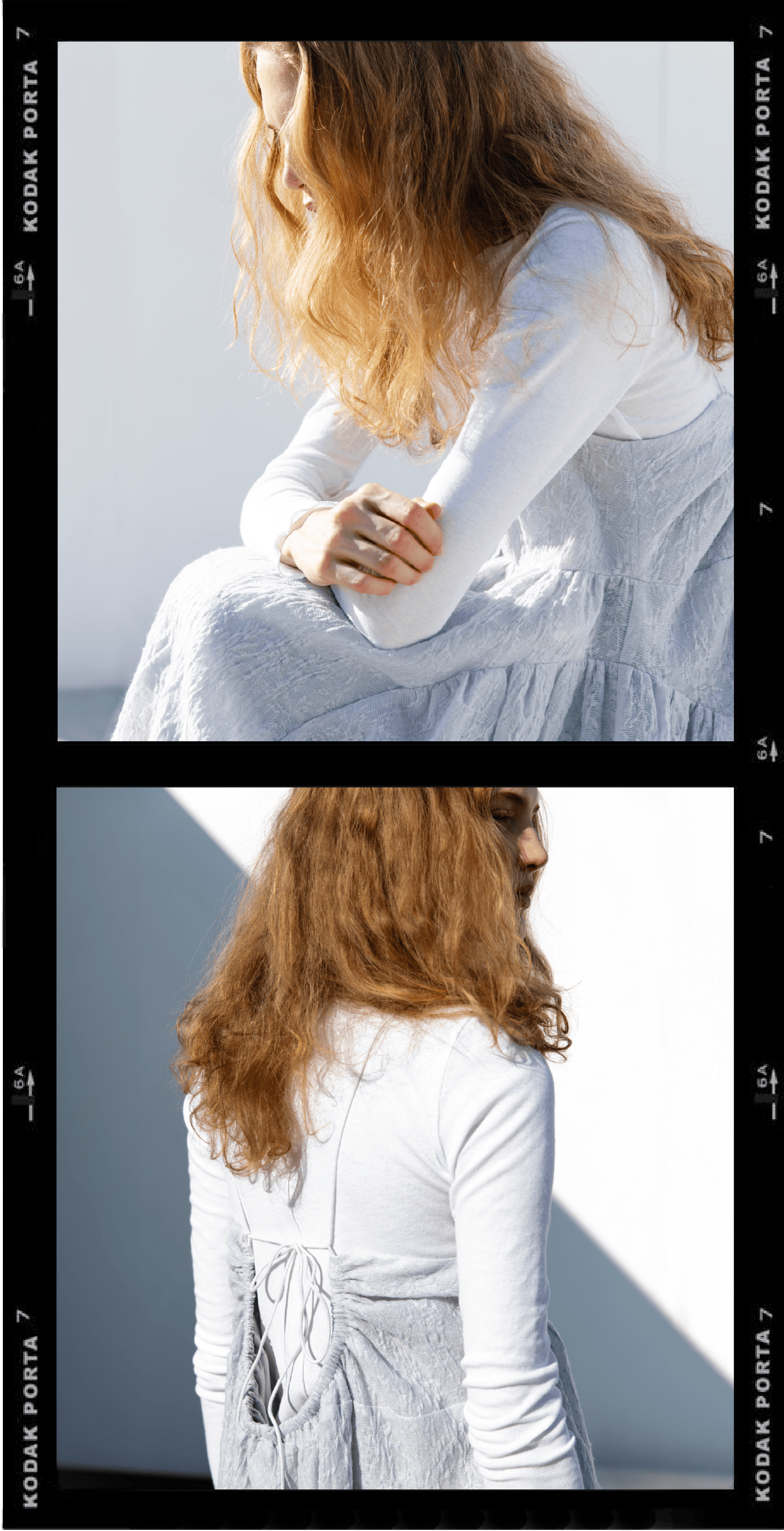 ライトブルーのカットセットフラワージャガードワンピースを合わせたコーディネート