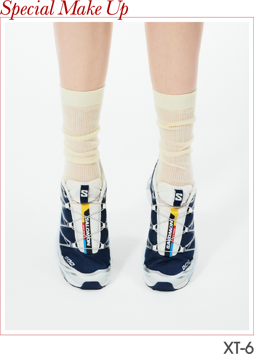 シアーハイソックス、XT-6の着用イメージ